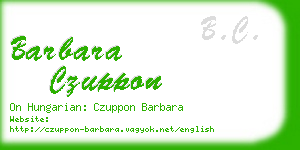 barbara czuppon business card